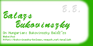 balazs bukovinszky business card